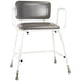 Bariatric Perching Stool - Arms and Padded Backrest - Adjustable Height Loops
