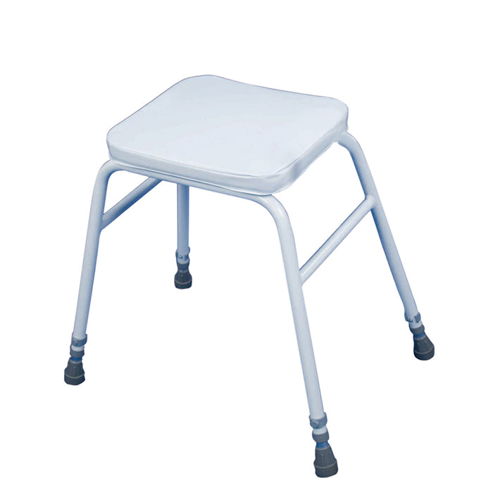 Height Adjustable Perching Stool - 540 695mm Height - Padded Easy Clean Seat Loops