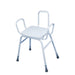 Perching Stool with Arms and Backrest - 760 915mm Height Padded Easy Clean Seat Loops