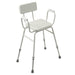 Perching Stool with Padded Arms and Backrest - 790 945mm Height Wipe Clean Seat Loops