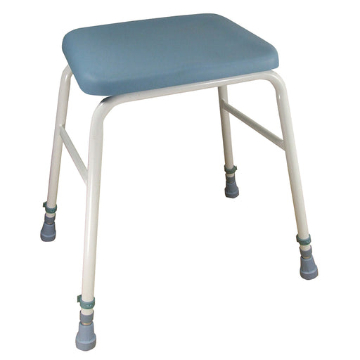 Height Adjustable Perching Stool - 500 650mm Height - Padded Wipe Clean Seat Loops