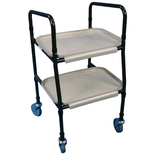 Height Adjustable Meal Trolley - Clip on Trays - Tubular Steel Frame - 850 955mm Loops