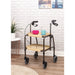 Height Adjustable Kitchen Trolley with Brakes - Clip on Trays - 840 1020mm Loops