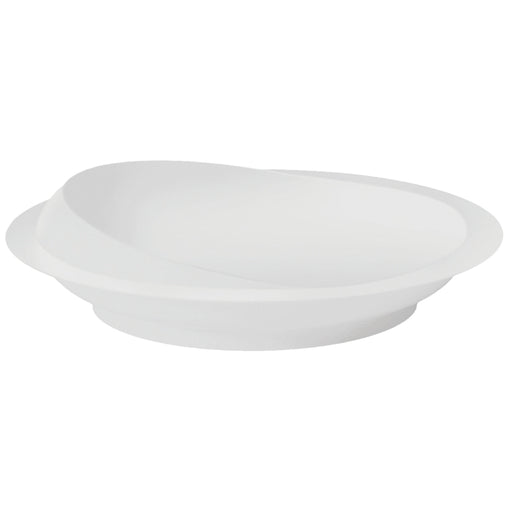 White Plastic Scoop Plate - Removable Suction Cup Base - Independent Dining Aid Loops