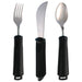 3 Piece Bendable Cutlery Set - Fork Knife and Spoon - Diswasher Safe - Black Loops