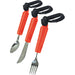3 Piece Bendable Cutlery Set - Fork Knife and Spoon - Diswasher Safe - Red Loops