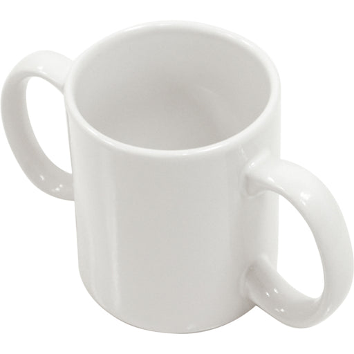 Dual Handled Ceramic Mug - Dishwasher and Microwave Safe - Drinking Aid Loops