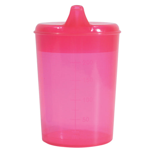 Red Drinking Sippy Cup - Two Spouts - Blended Foods and Liquids - Dishwashable Loops