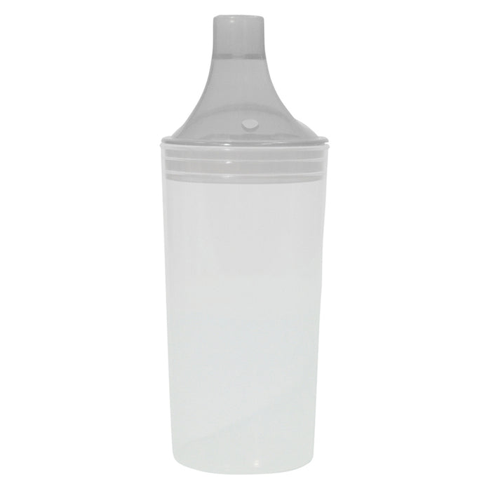 Clear Drinking Sippy Cup - Two Spouts - Blended Foods and Liquids - Dishwashable Loops