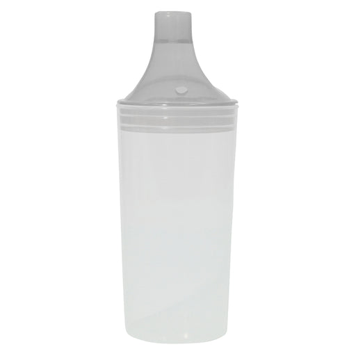 Clear Drinking Sippy Cup - Two Spouts - Blended Foods and Liquids - Dishwashable Loops
