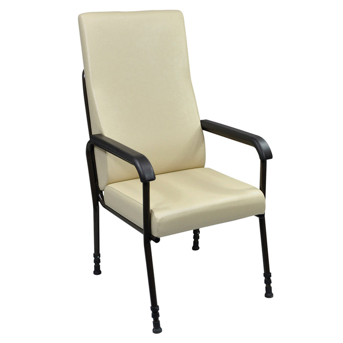 Height Adjustable Ergonomic Lounge Chair - High Backed - Cream Upholstery Loops