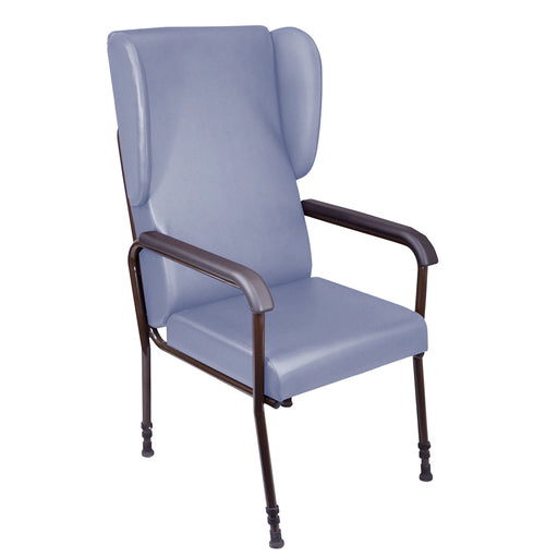 Height Adjustable High Backed Lounge Chair - Blue Upholstery - 450 570mm Height Loops