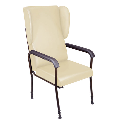 Height Adjustable High Backed Lounge Chair - Cream Upholstery - 450 570mm Height Loops