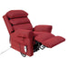 Wall Hugging Rise & Recline Arm Chair - Waterfall Pillow - Red Chenille Fabric Loops