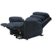 Dual Motor Rise and Recline Armchair - Waterfall Pillow - Blue Chenille Fabric Loops