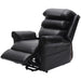 Dual Motor Rise and Recline Armchair - Waterfall Pillow - Black PU Leather Loops