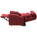 Dual Motor Rise and Recline Armchair - Waterfall Pillow - Red Chenille Fabric Loops