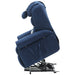 Dual Motor Rise and Recline Armchair - Waterfall Pillow - Blue Suedette Fabric Loops