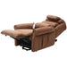 Dual Motor Rise and Recline Armchair - Waterfall Pillow - Brown Suedette Fabric Loops
