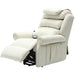 Dual Motor Rise and Recline Armchair - Waterfall Pillow - Cream Suedette Fabric Loops