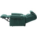 Dual Motor Rise and Recline Armchair - Waterfall Pillow - Green Suedette Fabric Loops