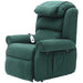 Dual Motor Rise and Recline Armchair - Waterfall Pillow - Green Suedette Fabric Loops