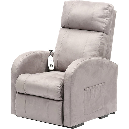 Single Motor Rise and Recline Lounge Chair Pebble Grey Micro Fibre Material Loops