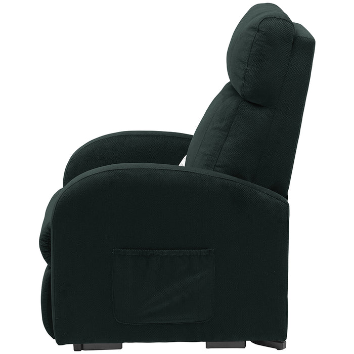 Single Motor Rise and Recline Lounge Chair - Blue Coloured Micro Fibre Material Loops