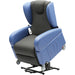 Dual Motor Rise and Recline Lounge Chair - Wipe Clean PU Fabric Black and Blue Loops