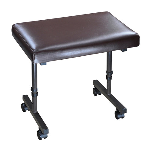 Padded Leg Rest with Wipe-Clean Vinyl Finish - Height Adjustable - With Castors Loops