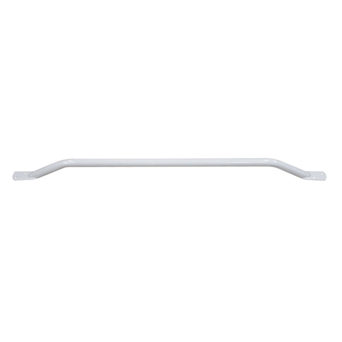 White Steel Pipe Grab Bar - 900mm Length - Rounded Safety Ends - Epoxy Coating Loops
