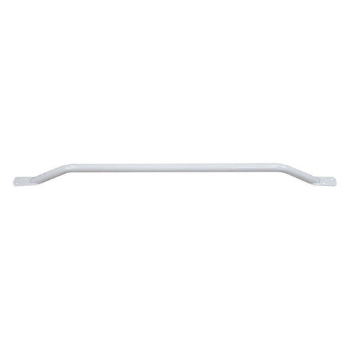 White Steel Pipe Grab Bar - 900mm Length - Rounded Safety Ends - Epoxy Coating Loops