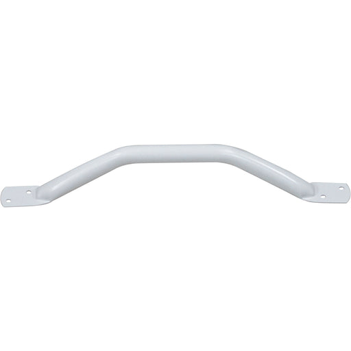Offset White Steel Pipe Grab Bar - 450mm Length - Rounded Safety Ends - Epoxy Loops