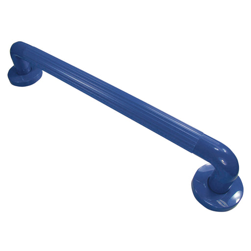 Blue UPVC Plastic Bathroom Wall Grab Bar - 300mm Length - Reinforced Fixings Loops