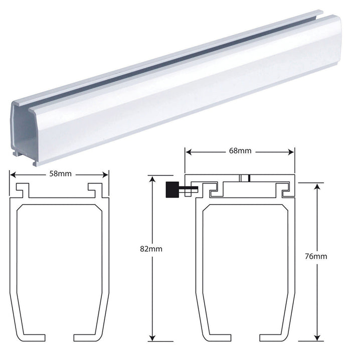 2.5m Hoist Ceiling Track - 58mm Width - Sturdy Patient Mobility Assist Aid Loops