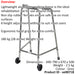 Lightweight Aluminium Walking Frame with Wheels - 690 to 790 Height Extra Large Loops