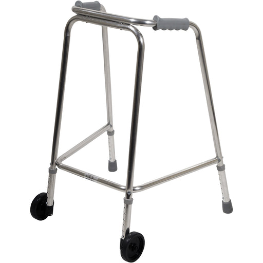 Lightweight Aluminium Walking Frame with Wheels - 590 to 690 Height - Paediatric Loops