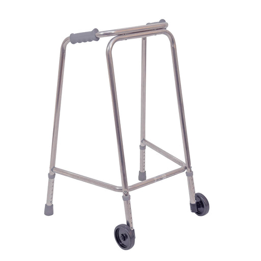 Lightweight Aluminium Walking Frame with Wheels - 870 to 970 Height - Large Loops