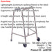 Ultra Narrow Lightweight Walking Frame with Wheels - 490mm Width - Medium Loops