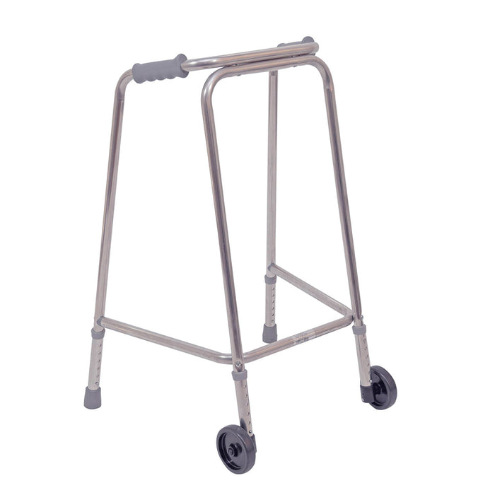 Ultra Narrow Lightweight Walking Frame with Wheels - 490mm Width - Large Loops