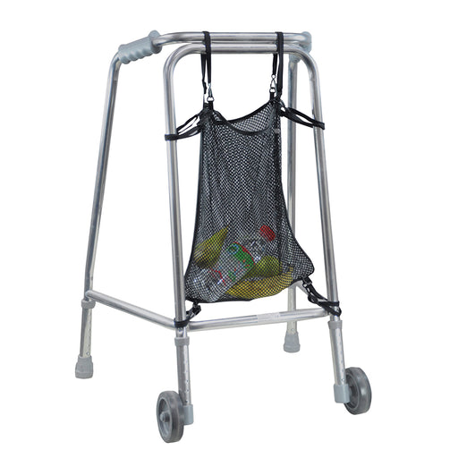 Walking Frame Net Bag - Six Secure Straps - Easy to Fit Walking Aid Carry Bag Loops