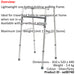 Folding Walking Frame - Lightweight Aluminium - 810 to 1000mm Adjustable Height Loops