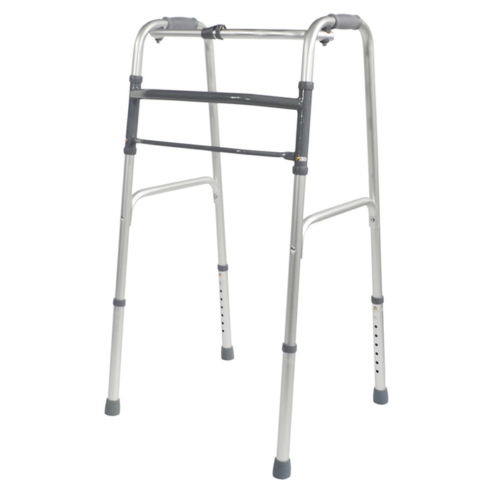 Folding Walking Frame - Lightweight Aluminium - 810 to 1000mm Adjustable Height Loops