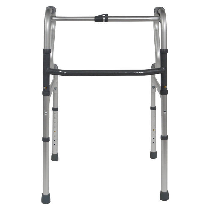 Dual Rise Lightweight Aluminium Folding Walking Frame - Height Adjustable Legs Loops