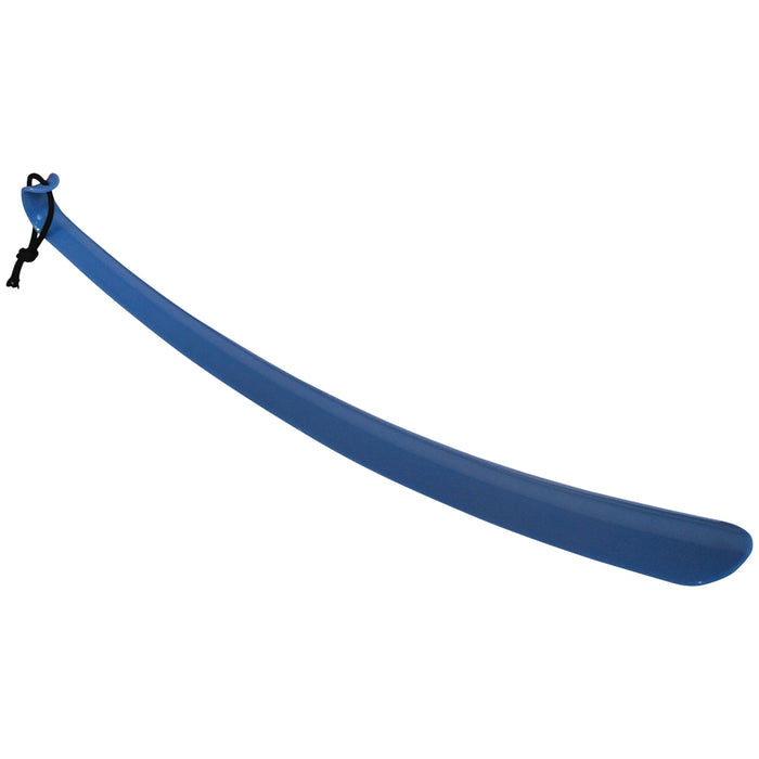 Blue Plastic Shoe Horn - 40cm Long Shoe Remover Tool - Handheld Disability Aid Loops
