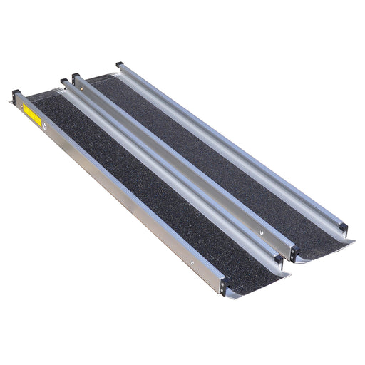 6ft Lightweight Telescopic Channel Ramp - Gritted Surface - 272kg Weight Limit Loops