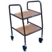 Height Adjustable Kitchen Trolley - Wooden Trays - 100mm Castors - 790 930mm Loops