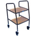 Height Adjustable Kitchen Trolley - Wooden Trays - 100mm Castors - 790 930mm Loops