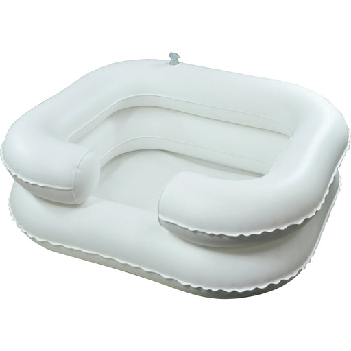 Inflatable Bath Basin - Portable Hair Washing Basin - Drainage Hole Neck Recess Loops