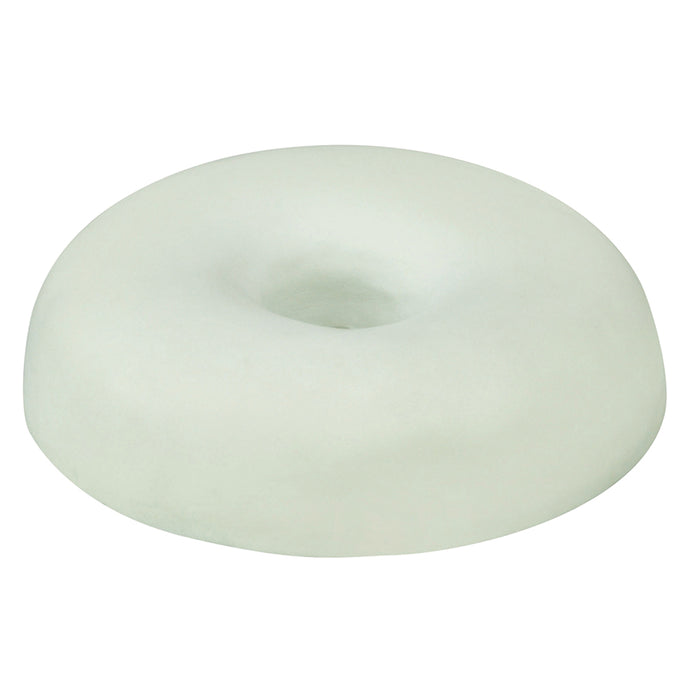 Pressure Relief Memory Foam Ring Cushion - Washable Cotton Cover - White Loops